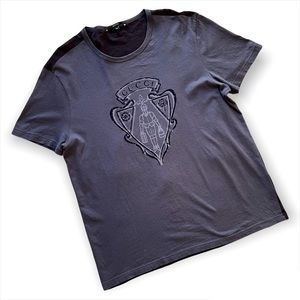 Gucci Bicolor Hysteria Knight Logo Print Cotton T-Shirt Men’s Size Medium